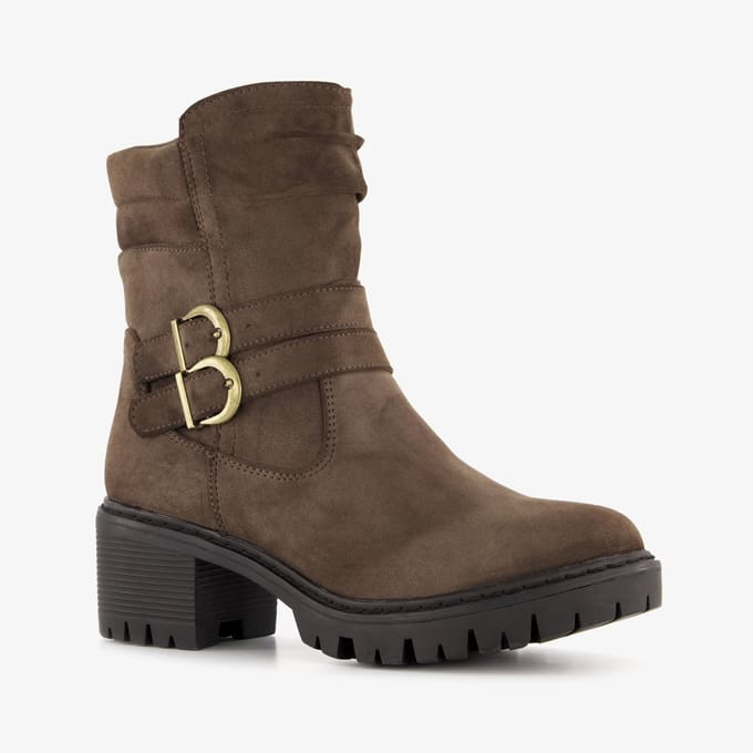Blue Box dames biker boots met hak bruin - Maat 40