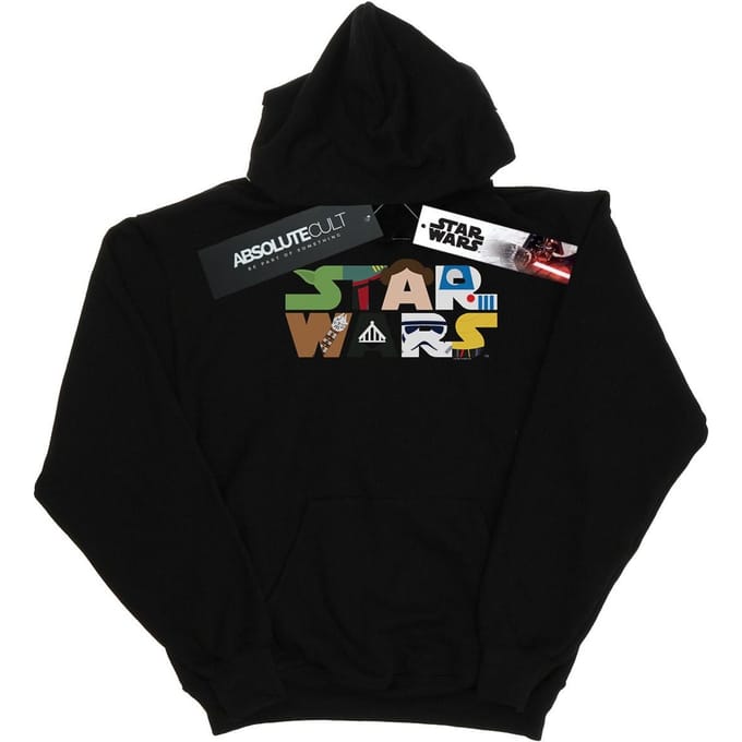 Star Wars Heren Karakter Logo Hoodie (Zwart)