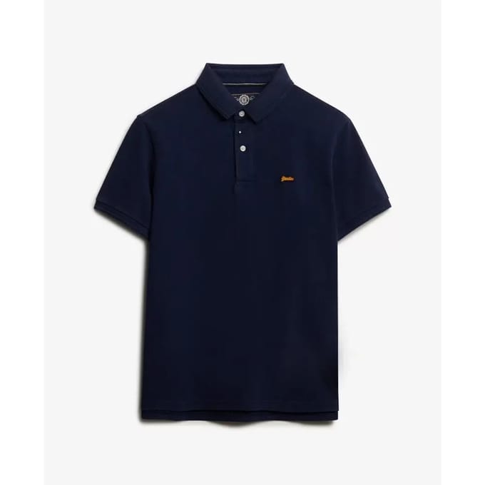 Superdry Classic Pique Poloshirt Relaxed Pasvorm Blauw Grootte: M
