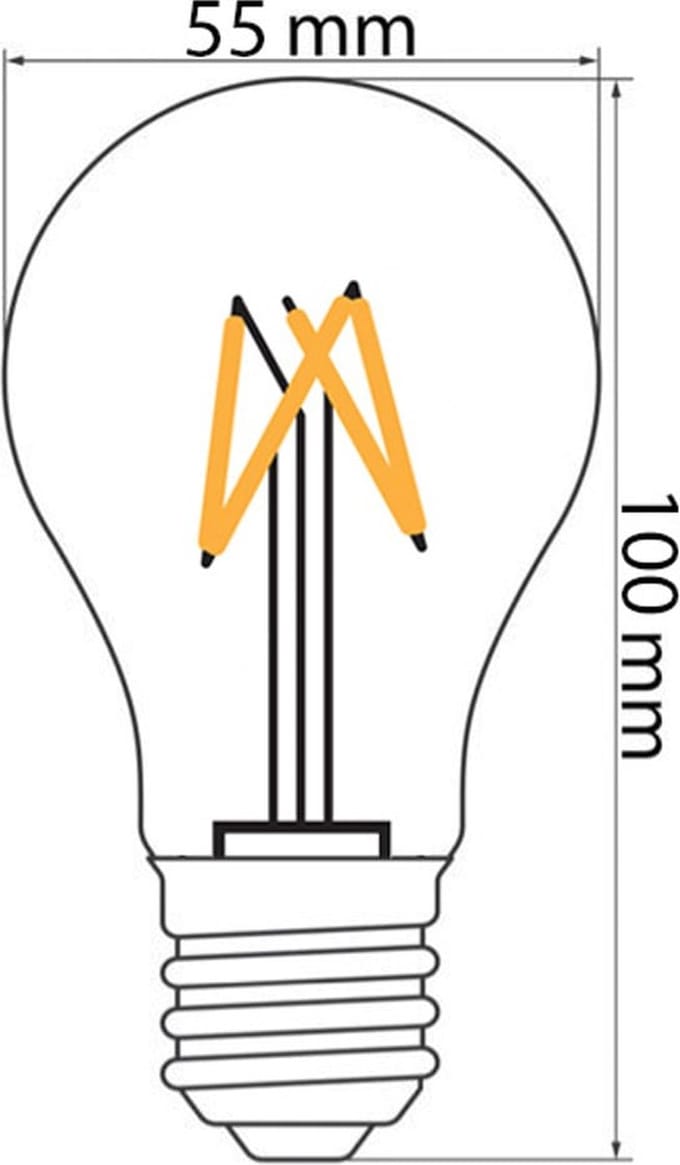 Prikkabel set met dimbare 4 watt LED filament lampen
