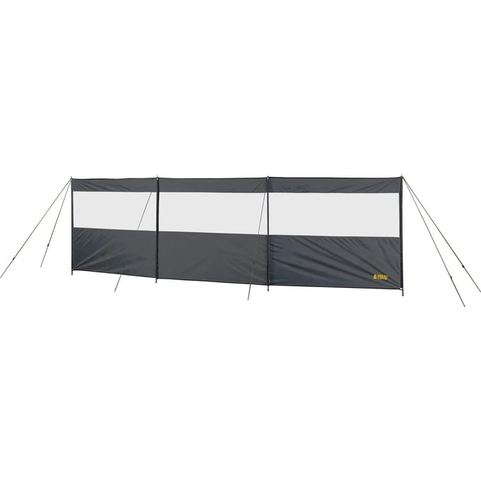 Abbey Camp Windscherm met raam - Polyester - 5 Meter - Grijs