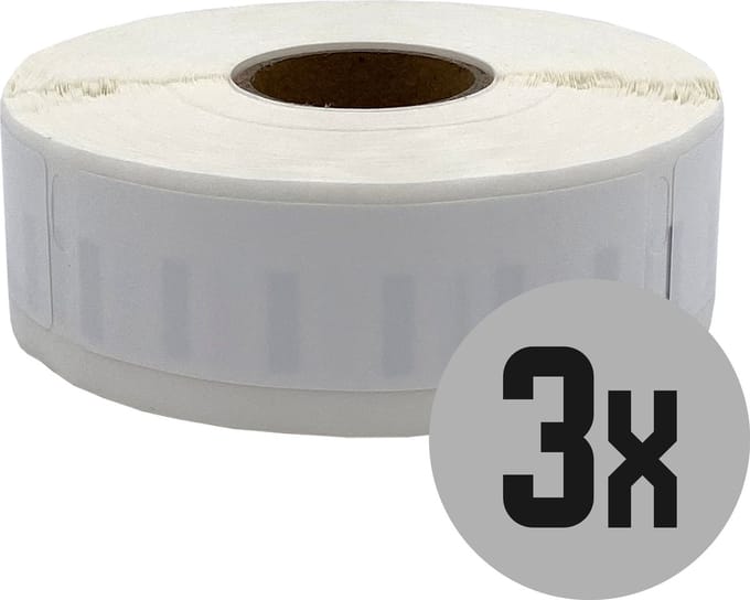 DULA Dymo Compatible labels - Wit - 1933085 - 2112284 - Duurzame barcode etiketten - 3 rollen - 64 x 19 mm - 450 labels per rol