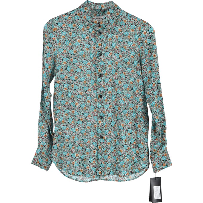 Saint Laurent overhemd met knoopsluiting in viscose met bloemenprint