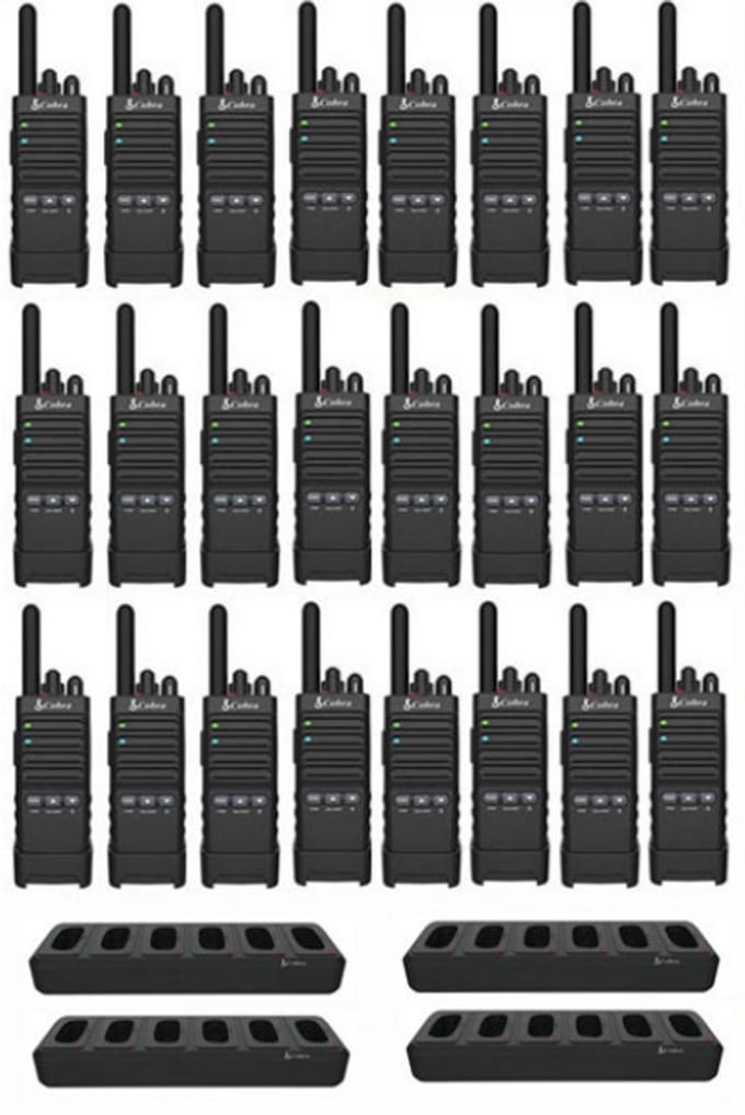Set van 24 Cobra PX650 UHF PMR446 portofoons met multilader