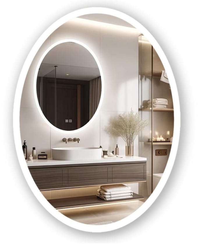 Rea Led Wwa Badkamerspiegel Chroom 60X80Cm