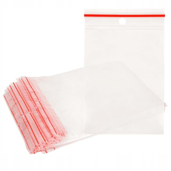Heykapak - Woreczki strunowe - 50x70 mm - 1000 stuks - Rood/Transparant