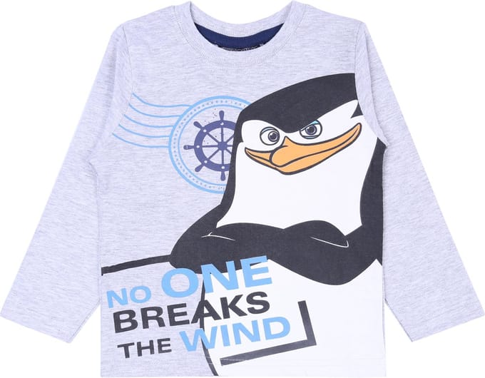 Pinguïns van Madagaskar grijze blouse