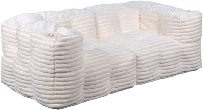 Bananair - Modulaire Bank 3-zits - Modulaire Sofa - Rib imitatiebont - 90x180 cm - Wit