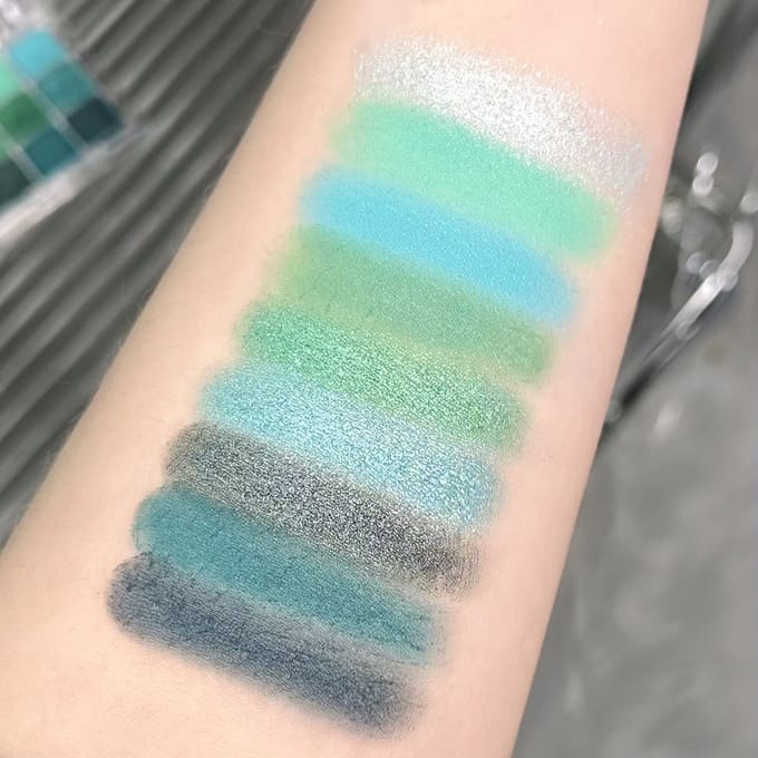 Groene oogschaduw 9 kleuren avocado kleur toneelmake-up parelmoer mat negen-vierkant oogschaduwpalet groen