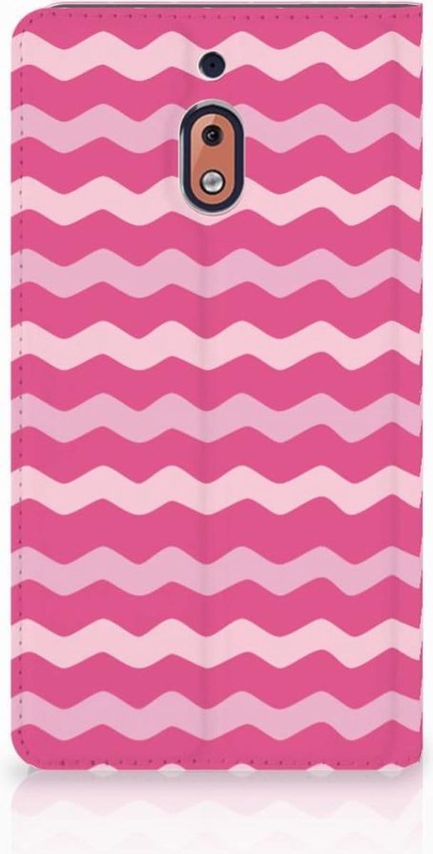 Nokia 2.1 2018 Hoesje met Magneet Waves Pink