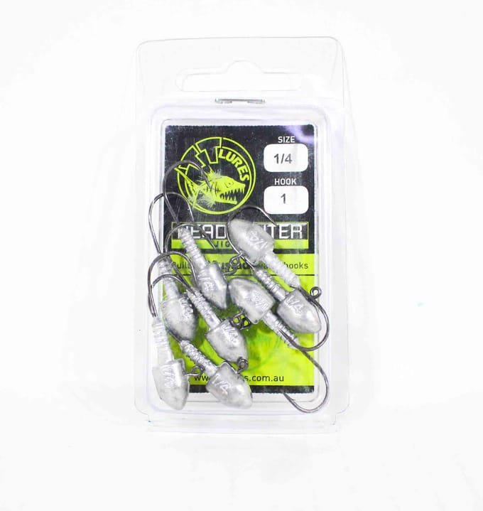 Tackle Tactics TT Head Hunter Jig Head 1/4 oz 1 8/verpakking (1166) gray