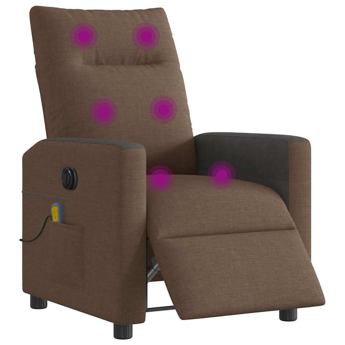vidaXL - Massagestoel - elektrisch - verstelbaar - stof - bruin