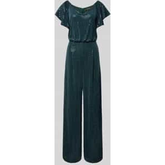 Glanzende jumpsuit met V-hals