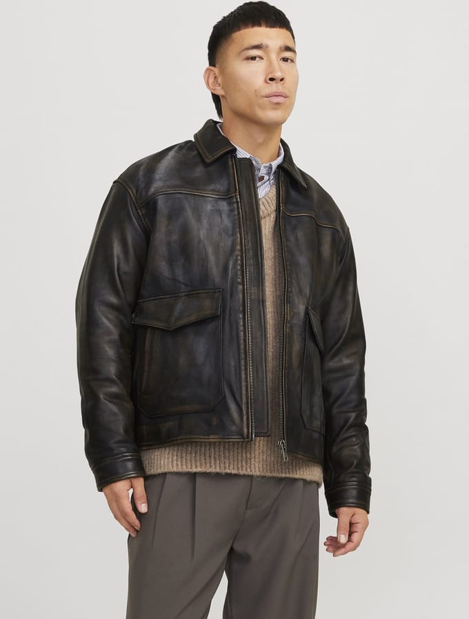 JACK&JONES - JPRCCWALLACE LEATHER JKT - Heren - Buitenjassen