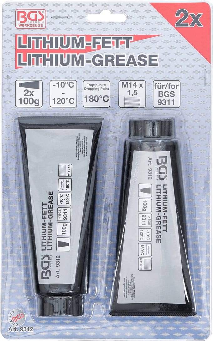 Vet (2 tubes) voor vetspuit mini (BGS  9311), BGS 9312