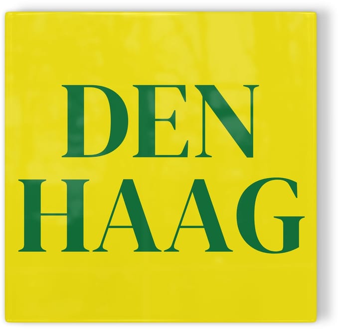 Tegeltje Den Haag - geel groen - tegeltje stad - tegeltje met tekst