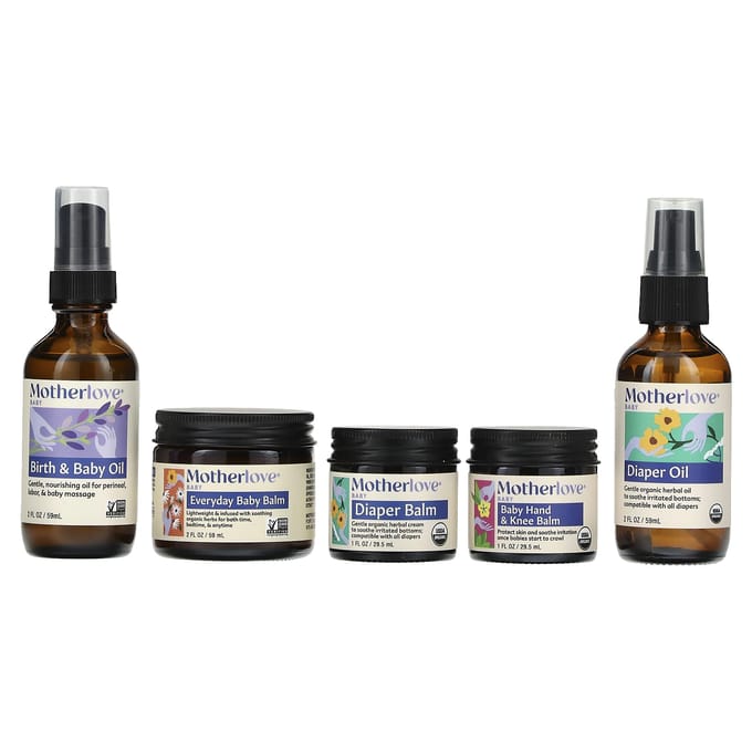 Motherlove, baby body care gift box, 5-piece set black