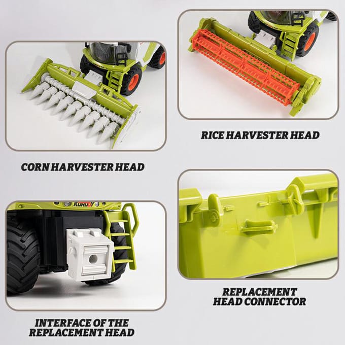 Afstandsbediening Harvester Speelgoed, 1:24 Schaal Spray Farm Speelgoed met Maïs Snijkop LED Lichten Geluid Type B 3Battery