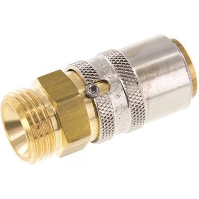 Messing DN 9 Tempereerkoppeling Snelkoppeling G 1/2 inch Buitendraad Loskoppelbeveiliging