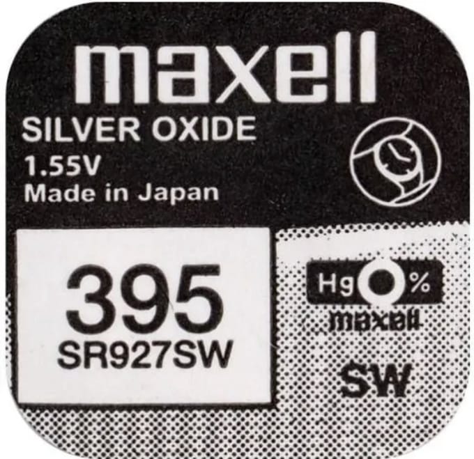MAXELL 395 / SR927SW zilveroxide knoopcel horlogebatterij 2 (twee) stuks