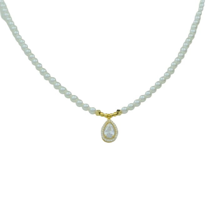 Pearl & Pearl Necklace Gold 14K