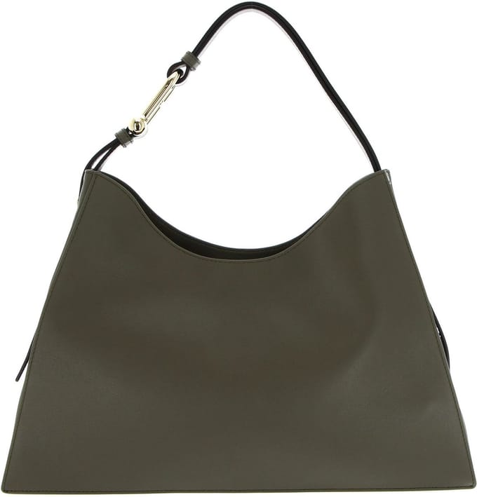 FURLA Leren Schoudertas Nuvola Hobo Sage Kaki