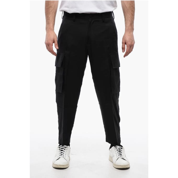Zijden mix FIREMAN Cargo broek in zwart