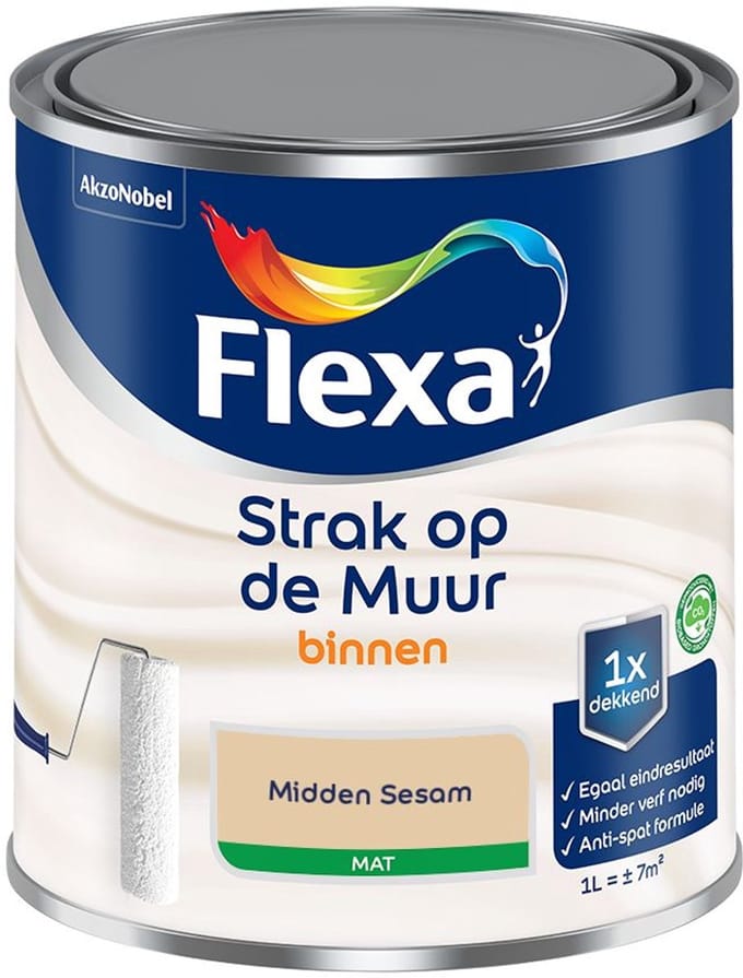 Flexa - Strak Op De Muur Binnen Mat - Midden Sesam - Mengverf - 1 L