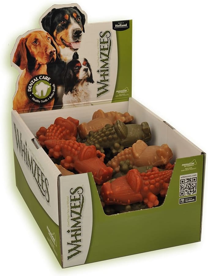 Whimzees Krokodil L - Kauwsnacks - Hond - 11,7cm - 30st (doos)