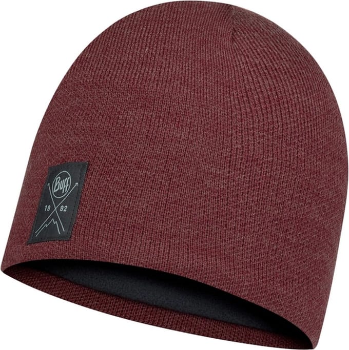 Buff Knitted & Fleece Solid Maroon - muts