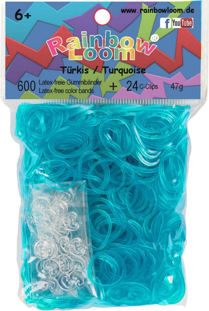 Rainbow Loom Elastiekjes - Rubber Bands Turquoise - 600 stuks