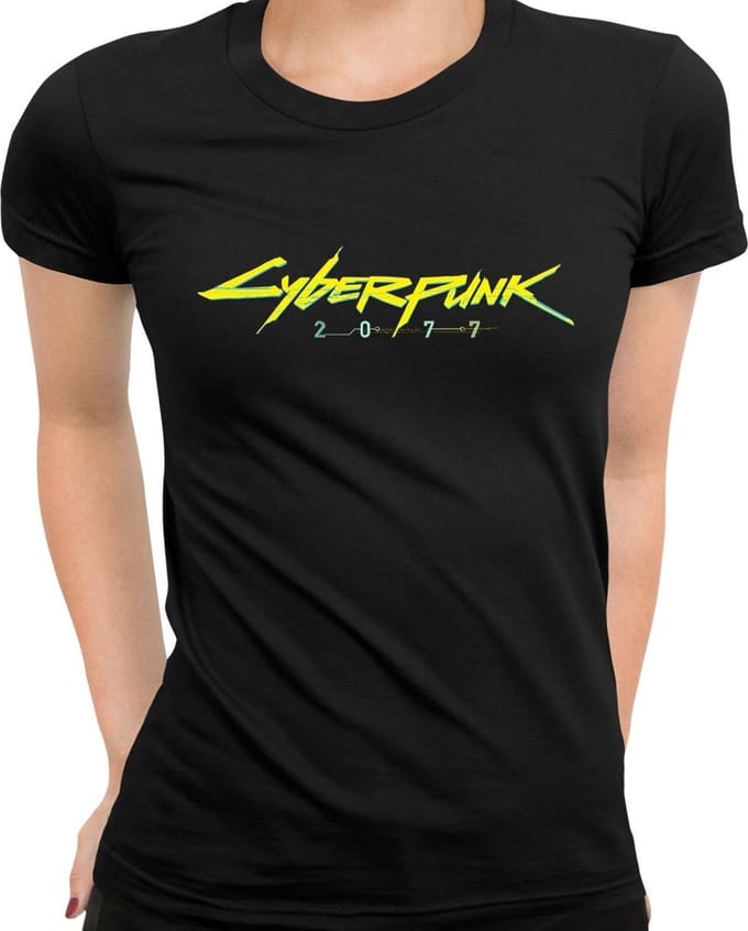 Cyberpunk 2077 - Logo Black Woman T-Shirt - M