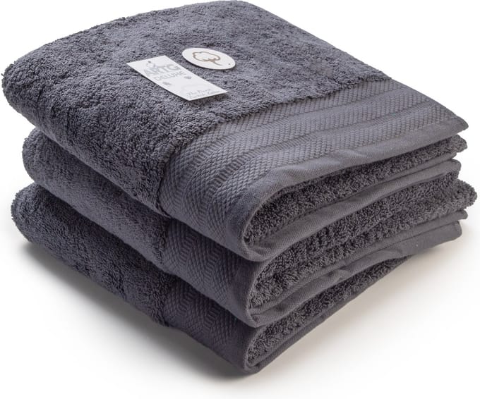 ARTG® Towelzz - DeLuxe - Handdoek - 60 x 110 cm - Dark Grey - set 3 stuks