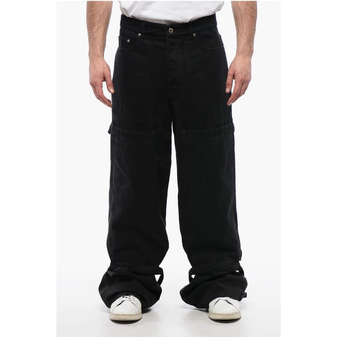 Relaxed Fit GARMDYED CARPENTER Cargo Denims 32 cm in zwart