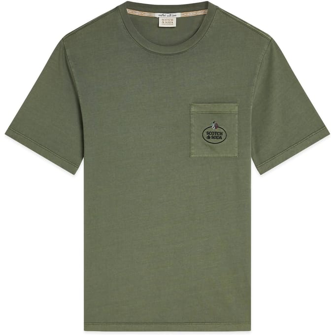 Scotch & Soda Garment Dyed Ss Pocket Tee Midnight Turq Taglia: M | Magliette basic Outlet | Uomo