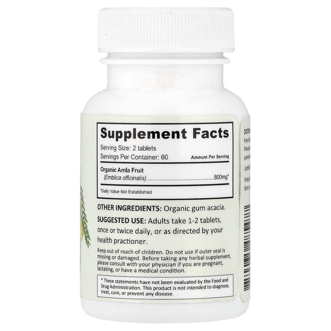 Pure Indian Foods, Biologische Amla Tabletten, 120 Tabletten (400 mg per tablet)