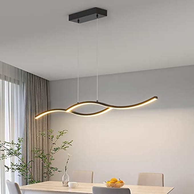 Moderne Dimbare LED Hanglamp in Wave Design voor Eettafel