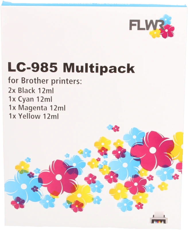 FLWR - Inktcartridge / LC-985 / 5-pack Zwart & Kleur - Geschikt voor Brother