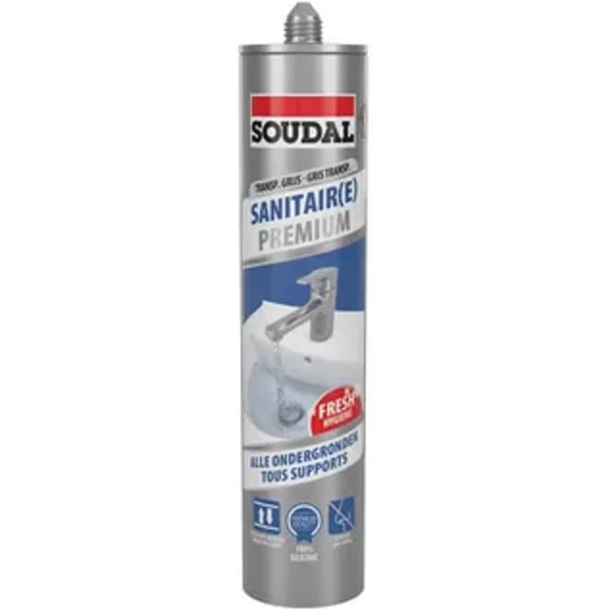 Soudal Silicone Sanitaire Premium Grijs 290ml