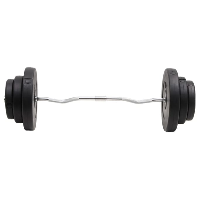 vidaXL - Halter - gebogen - met - gewichten - 60 - kg