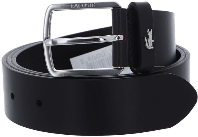 LACOSTE Leren Riem Elegance Plain Leather Belt W100 Marron Donkerbruin