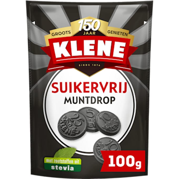 Klene Muntdrop - mild zoet - suikervrij - 100g