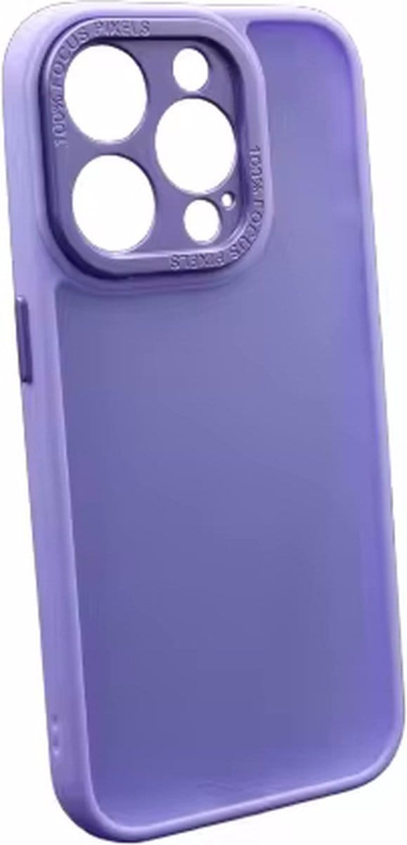 Backcover Military - Geschikt voor iPhone 15 - Met Camera Protector - Stevige Case met Soft TPU-bumperranden - Paars