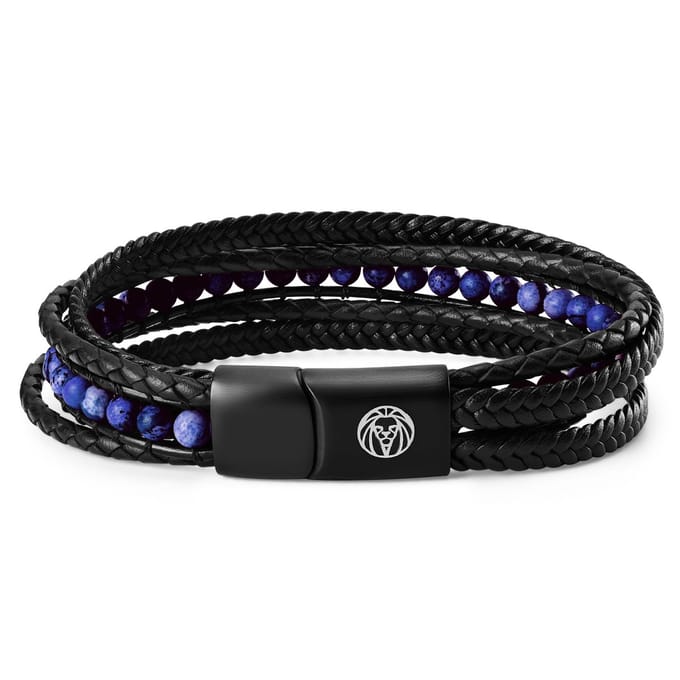 Naxos Leren Armband met Lapis Lazuli