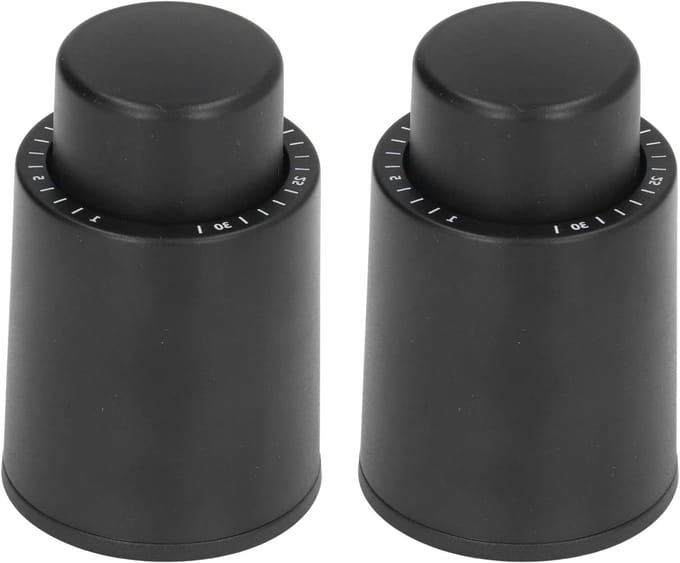 Herbruikbare en lekvrije wijnflesstopper set van 2 - Vacuümsealer met druktype en datumregistratie voor optimale versheid
