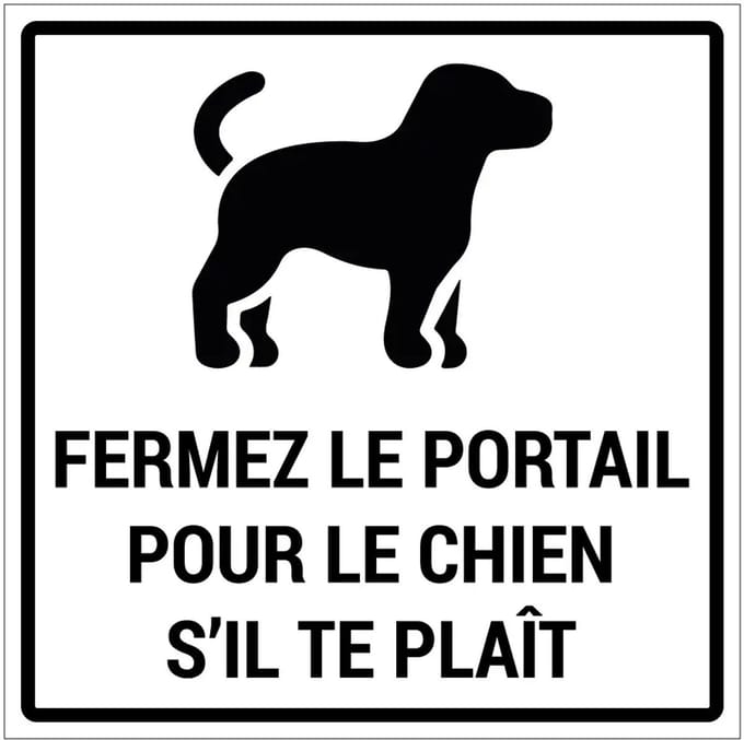Fermez la portail pour le chien sticker | 30 x 30 cm