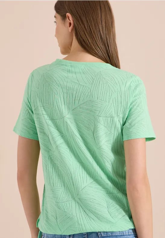 Shirt in burn-out look met tekst