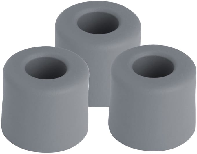 Benson Deurbuffers / deurstoppers rubbers - 3x - grijs - 30 x 25 mm - met schroefbevestiging