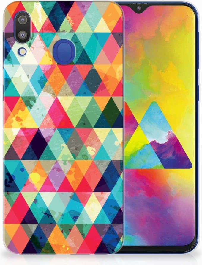 Back Cover voor Samsung Galaxy M20 (Power) TPU bumper Geruit