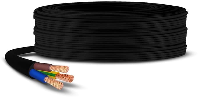 Ronde Zwarte Flexibele Installatiekabel 0.75mm 3-aderig Koper Flex Kabel op Rol